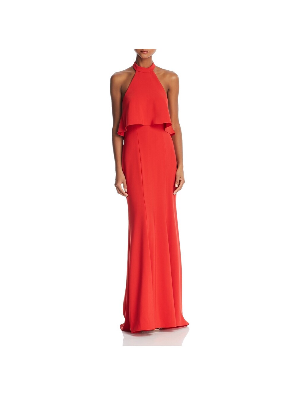 Avery G Womens Avery G Womens Ruffle Trimmed Halter Gown Size 6